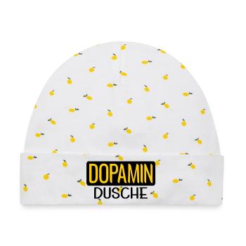 DOPAMIN DUSCHE GEHIRN - Baby Premium Organic Mütze - Weiß/Zitronengelb - Vorne