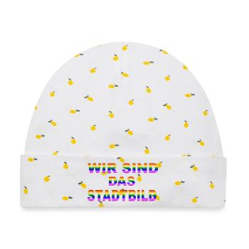 Wir sind das Stadtbild - Baby Premium Organic Mütze - Weiß/Zitronengelb - Vorne