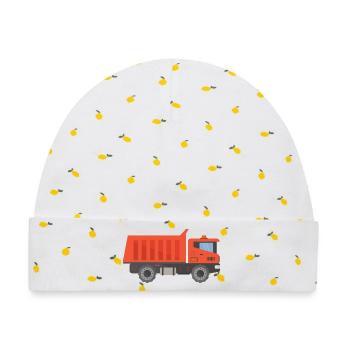 Lkw - Baby Premium Organic Mütze - Weiß/Zitronengelb - Vorne