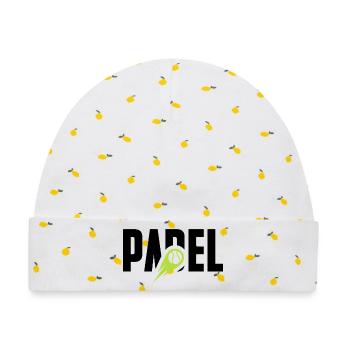 Padel - Baby Premium Organic Mütze - Weiß/Zitronengelb - Vorne