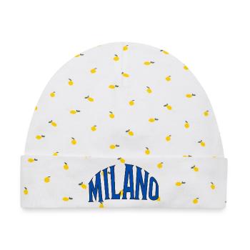 Milano - Baby Premium Organic Mütze - Weiß/Zitronengelb - Vorne
