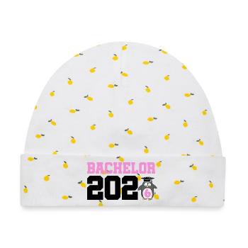 Bachelor 2026 Abschluss Promotion Sponsion - Baby Premium Organic Mütze - Weiß/Zitronengelb - Vorne