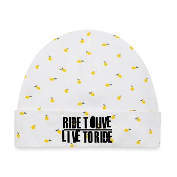 ride to live - Baby Premium Organic Mütze - Weiß/Zitronengelb - Vorne