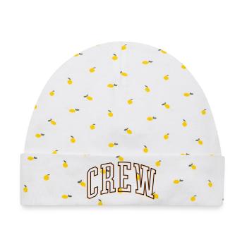 Crew Outline - Baby Premium Organic Mütze - Weiß/Zitronengelb - Vorne