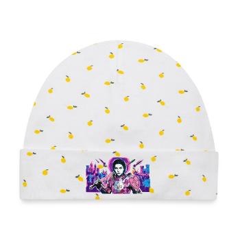 Neonritter mit Herzschild - Baby Premium Organic Mütze - Weiß/Zitronengelb - Vorne