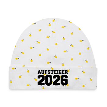 Aufsteiger 2026 - Baby Premium Organic Mütze - Weiß/Zitronengelb - Vorne