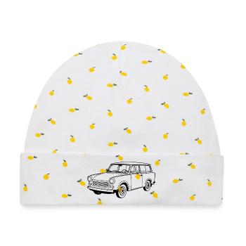 Trabant 601 Kombi - Baby Premium Organic Mütze - Weiß/Zitronengelb - Vorne