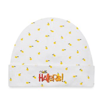 Hello Haters! Cooles Statement - Baby Premium Organic Mütze - Weiß/Zitronengelb - Vorne
