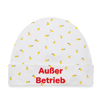 Außer Betrieb - Baby Premium Organic Mütze - Weiß/Zitronengelb - Vorne