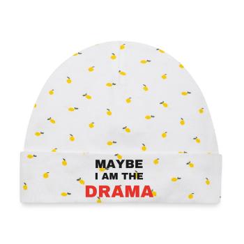 Maybe I Am The Drama Spruch sarkastisch Gen Z - Baby Premium Organic Mütze - Weiß/Zitronengelb - Vorne