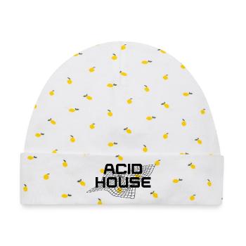 Acid Haus - Baby Premium Organic Mütze - Weiß/Zitronengelb - Vorne