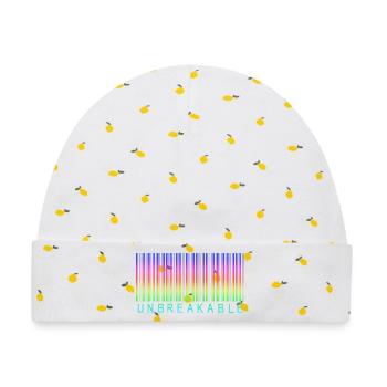 Barcode Unbreakable Rainbow - Baby Premium Organic Mütze - Weiß/Zitronengelb - Vorne
