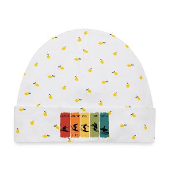 Retro-Surf-Stufen Paddel-Pop-up-Fahrt Ufer - Baby Premium Organic Mütze - Weiß/Zitronengelb - Vorne