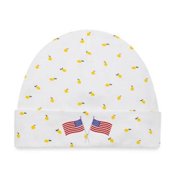 Flagge der Vereinigten Staaten - Baby Premium Organic Mütze - Weiß/Zitronengelb - Vorne