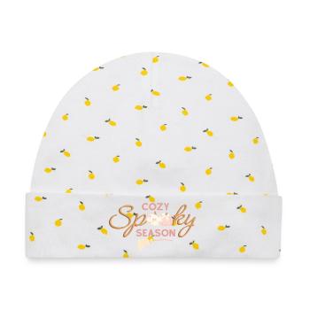 Cozy Spooky Season Design - Baby Premium Organic Mütze - Weiß/Zitronengelb - Vorne