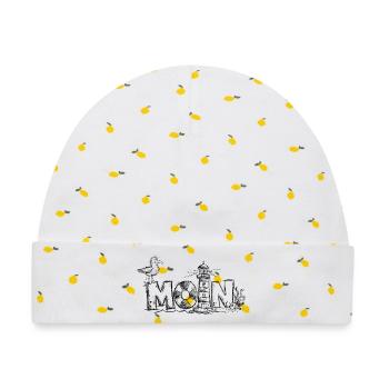 Moin Leuchtturm Möwe Nordsee Küste - Baby Premium Organic Mütze - Weiß/Zitronengelb - Vorne