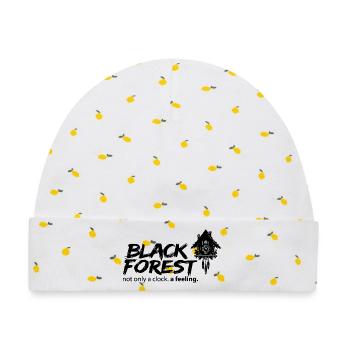 Black Forest - Not Just A Clock! - Baby Premium Organic Mütze - Weiß/Zitronengelb - Vorne