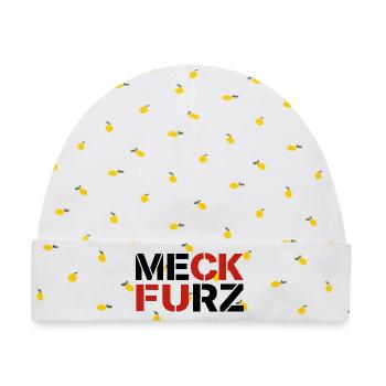 Meck Furz | Merz - nicht mein Kanzler - Baby Premium Organic Mütze - Weiß/Zitronengelb - Vorne