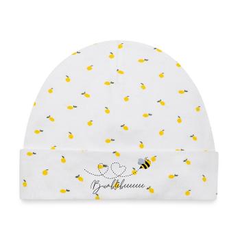 Bumblebee Liebe - Baby Premium Organic Mütze - Weiß/Zitronengelb - Vorne