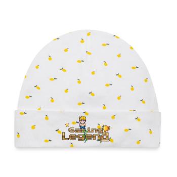 Gaming Legend Pixelheld - Baby Premium Organic Mütze - Weiß/Zitronengelb - Vorne