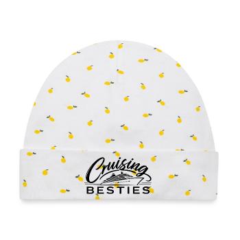 Cruising Besties - Baby Premium Organic Mütze - Weiß/Zitronengelb - Vorne