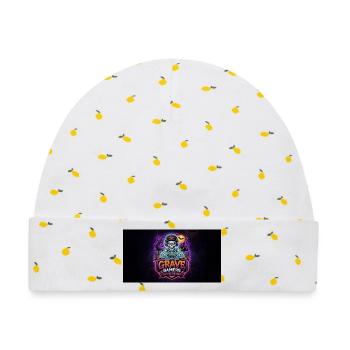 Grave Gamers Neon Skull - Baby Premium Organic Mütze - Weiß/Zitronengelb - Vorne
