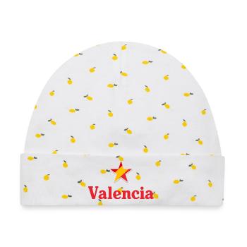Valencia - Baby Premium Organic Mütze - Weiß/Zitronengelb - Vorne