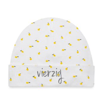 40 vierzig 40. Geburtstag Geschenk - Baby Premium Organic Mütze - Weiß/Zitronengelb - Vorne