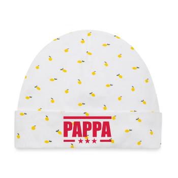 Pappa - Baby Premium Organic Mütze - Weiß/Zitronengelb - Vorne