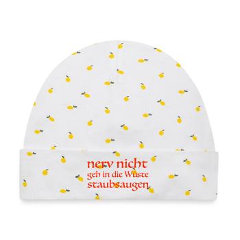 nerv nicht - Baby Premium Organic Mütze - Weiß/Zitronengelb - Vorne