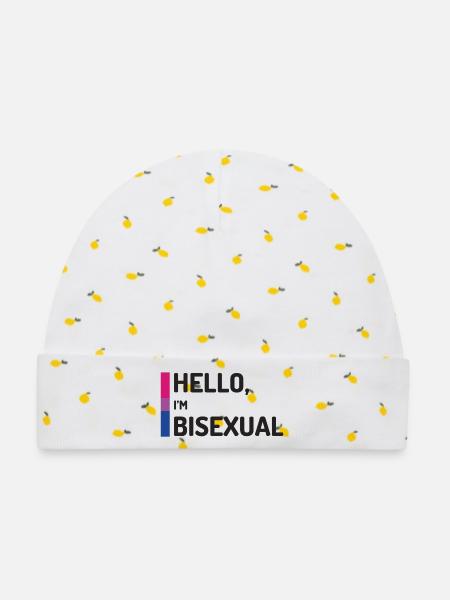 Hallo, ich bin bisexuell - Baby Premium Organic Mütze - Weiß/Zitronengelb