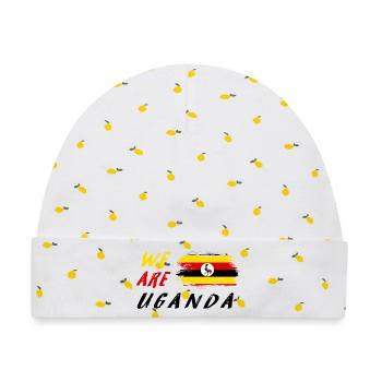 Wir sind Uganda - Baby Premium Organic Mütze - Weiß/Zitronengelb - Vorne