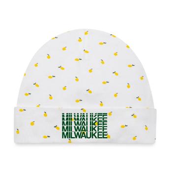Milwaukee Raster Muster - Baby Premium Organic Mütze - Weiß/Zitronengelb - Vorne