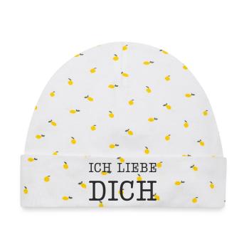 Ich liebe dich - Baby Premium Organic Mütze - Weiß/Zitronengelb - Vorne