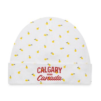 Calgary Kanada Vintage Schriftzug - Baby Premium Organic Mütze - Weiß/Zitronengelb - Vorne