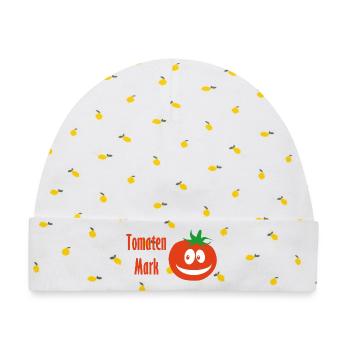 Tomaten Mark - Baby Premium Organic Mütze - Weiß/Zitronengelb - Vorne