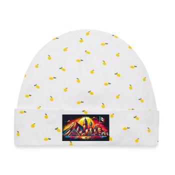 Monterrey Mexiko Kunst Design - Baby Premium Organic Mütze - Weiß/Zitronengelb - Vorne