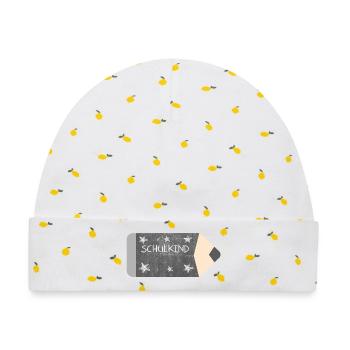 Buntstift Tafeldesign Kreide - Sterne - Schulkind - Baby Premium Organic Mütze - Weiß/Zitronengelb - Vorne
