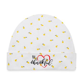 be thankful - Baby Premium Organic Mütze - Weiß/Zitronengelb - Vorne