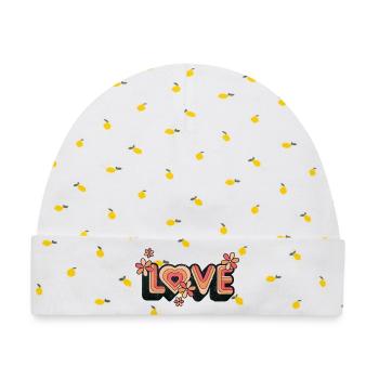 Retro Heart Love Design für Freizeitkleidung - Baby Premium Organic Mütze - Weiß/Zitronengelb - Vorne