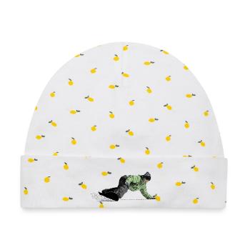 Freerider Snowboarder - Baby Premium Organic Mütze - Weiß/Zitronengelb - Vorne