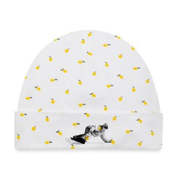 Freerider Snowboarder - Baby Premium Organic Mütze - Weiß/Zitronengelb - Vorne
