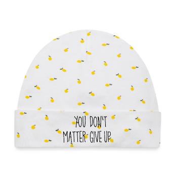 Zweideutiger Spruch You matter don't give up - Baby Premium Organic Mütze - Weiß/Zitronengelb - Vorne