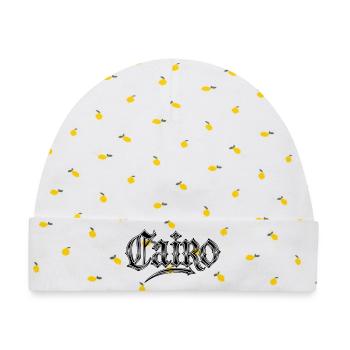 Kairo Gothic Schriftzug - Baby Premium Organic Mütze - Weiß/Zitronengelb - Vorne