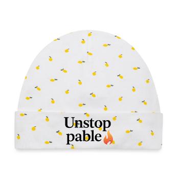 Unstoppable Flame  - Baby Premium Organic Mütze - Weiß/Zitronengelb - Vorne