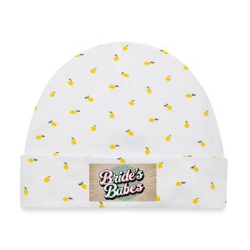 Brautjungfer Retro Schriftzug - Baby Premium Organic Mütze - Weiß/Zitronengelb - Vorne
