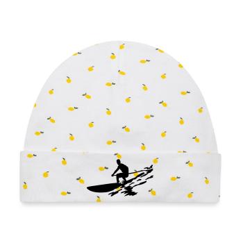 SUP boarding - Baby Premium Organic Mütze - Weiß/Zitronengelb - Vorne