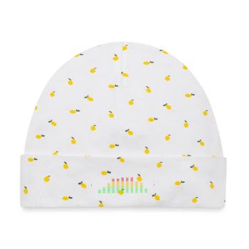 Rainbow Equalizer Pulse - Baby Premium Organic Mütze - Weiß/Zitronengelb - Vorne