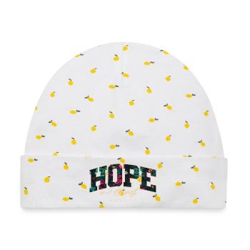 Hope in Christ Florales Christliches Bibelvers - Baby Premium Organic Mütze - Weiß/Zitronengelb - Vorne
