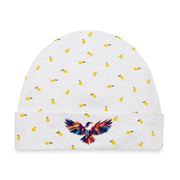 Bunter Adler abstrakter Feuervogel Flügel Kunst - Baby Premium Organic Mütze - Weiß/Zitronengelb - Vorne